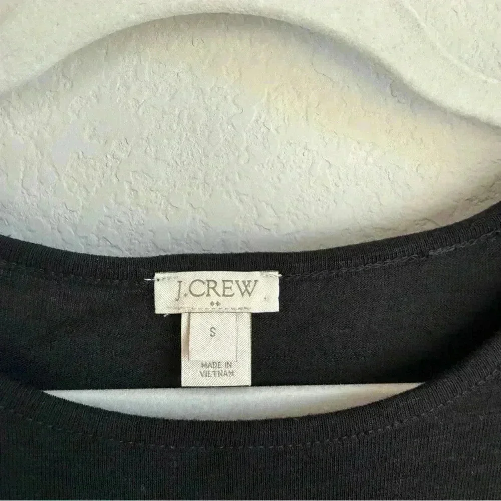 J.Crew‎ Long Sleeve Top With Silky Hem Women’s Small Black Faux Layered